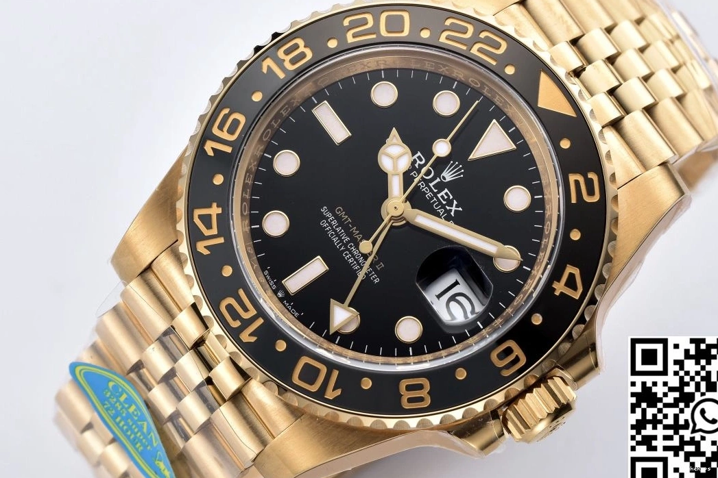Master Black M126710BLRO-0001 II Case Rolex GMT Dial Factory Clean Gold 1127
